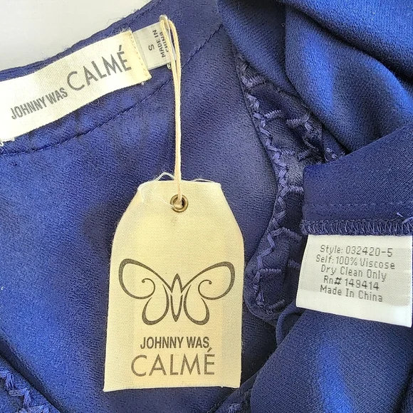 NWT Johnny Was Calme Hi-Lo Weekend Tunic Dress Small Indigo Blue - Picture 8 of 10